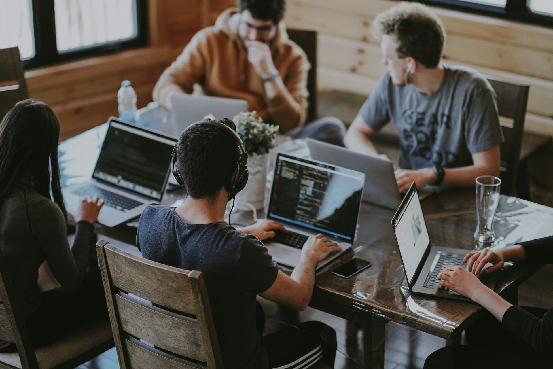 Team collaborating on automation strategy in a modern office