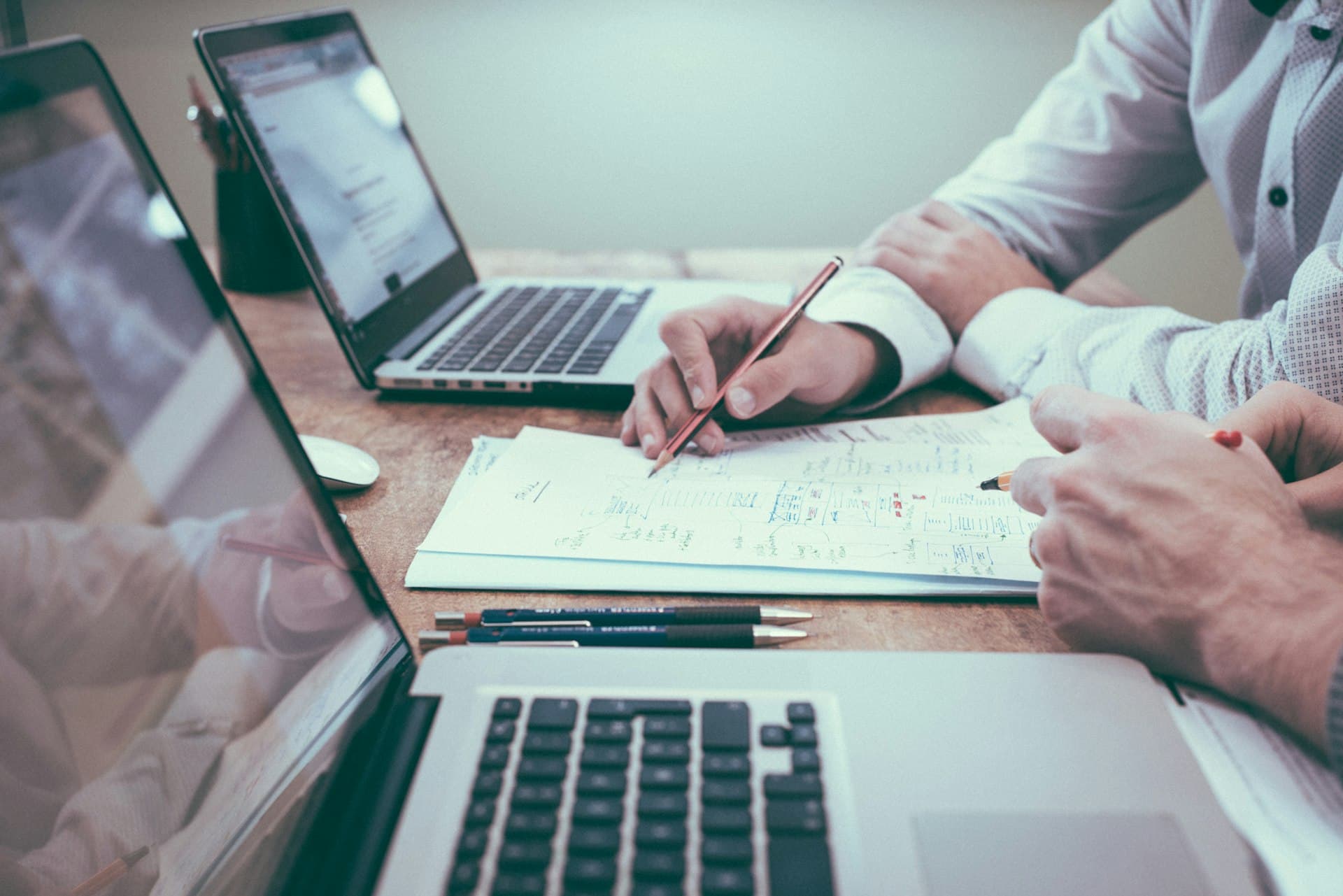 Business planning a consultation in a modern workspace