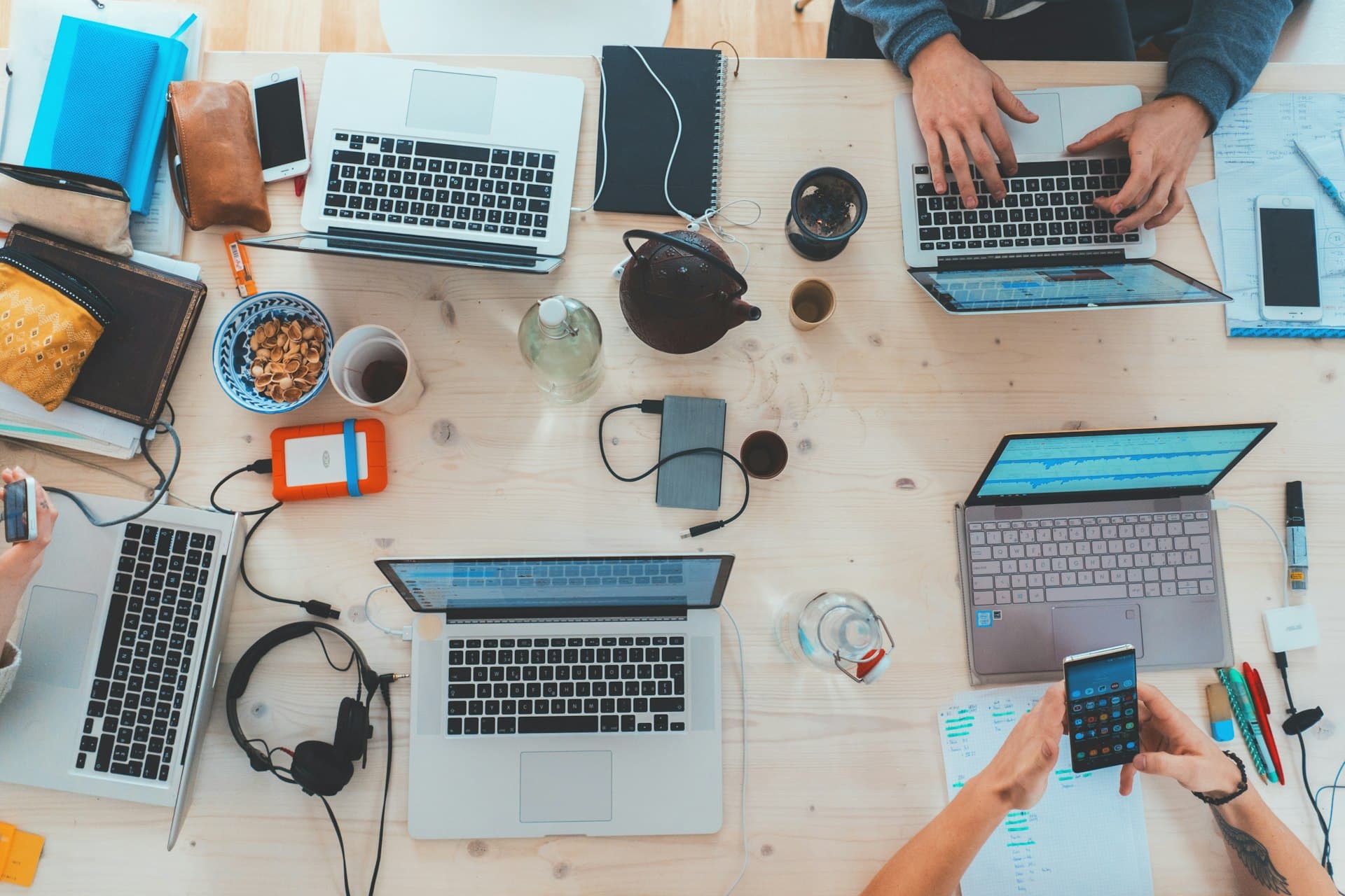 Business team working with AI automation in a modern office